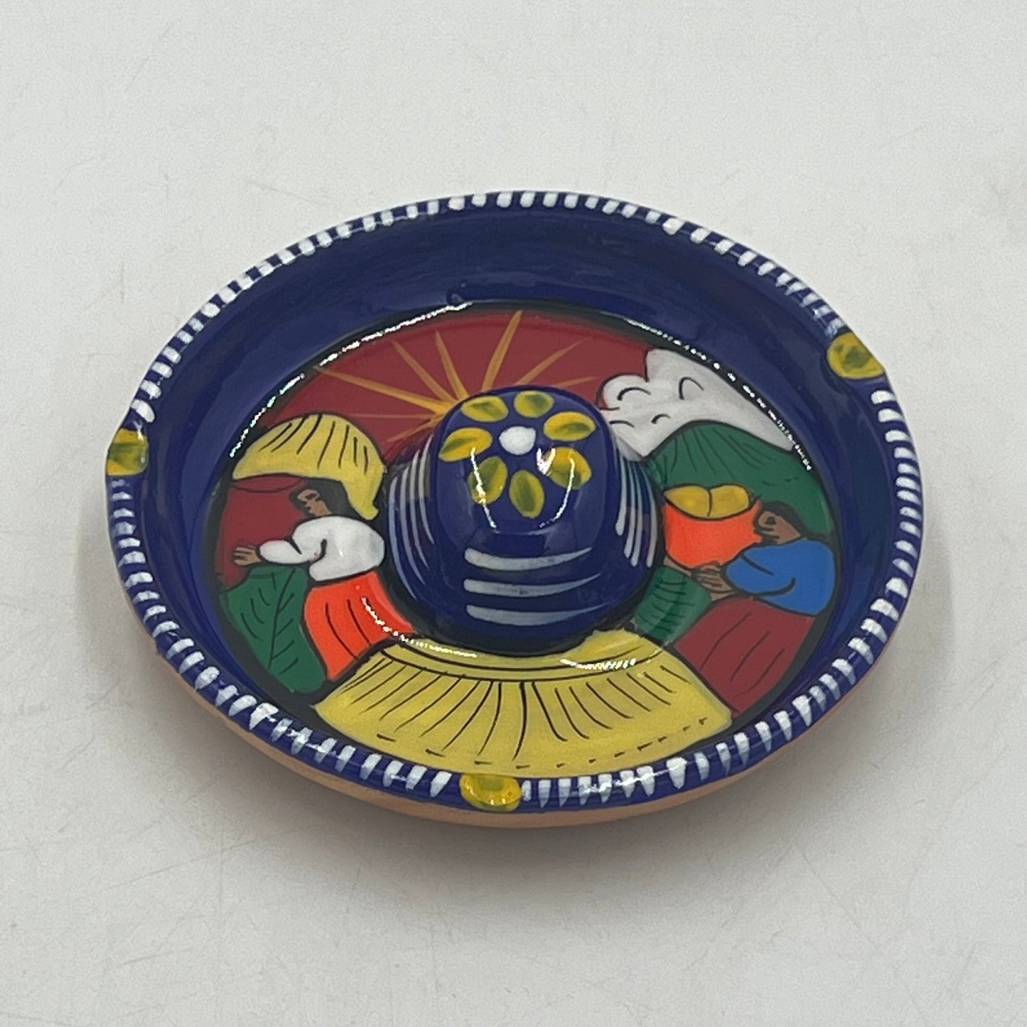 Mexican Handmade Bar Glass Rimmer | Hand-Painted Guerrero Pottery