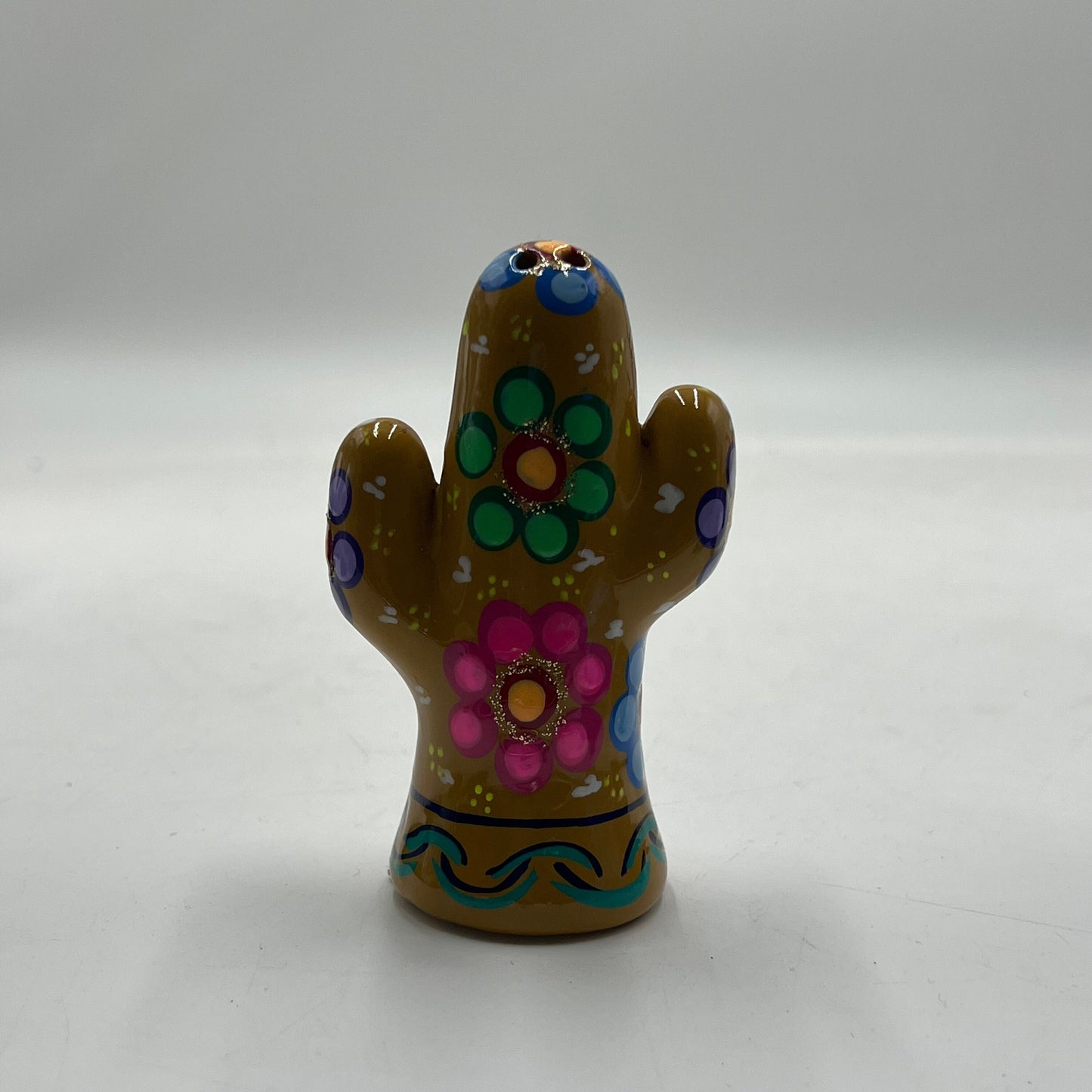 Handmade Set of 2 Mexican Salt and Pepper Shakers | Talavera Cactus