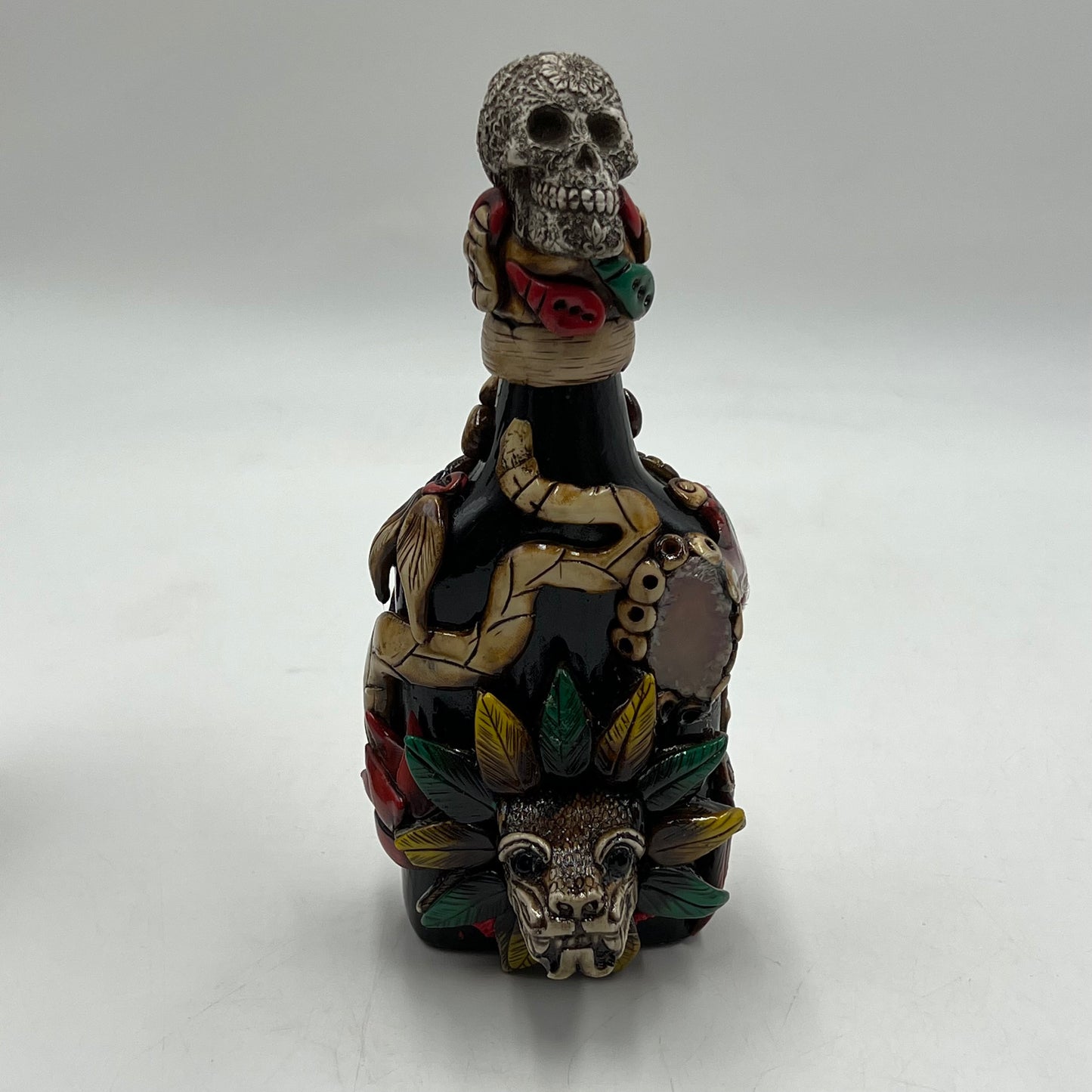 Artisan-Crafted Mexican Flask | Aztec Warrior Decanter