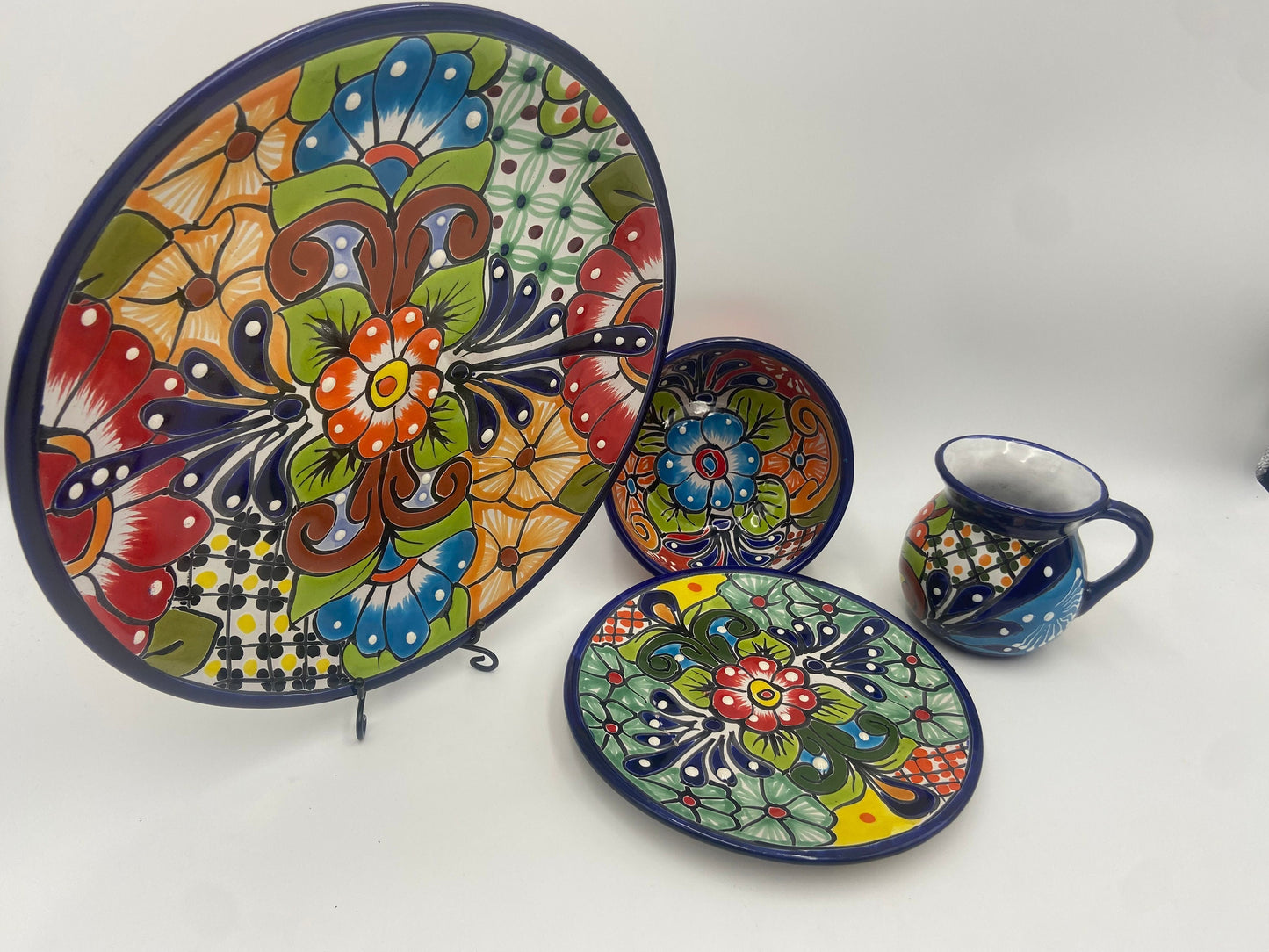 34-Piece Talavera Dinnerware Set (Seats 8) | Vibrant and Unique Mexican Tableware