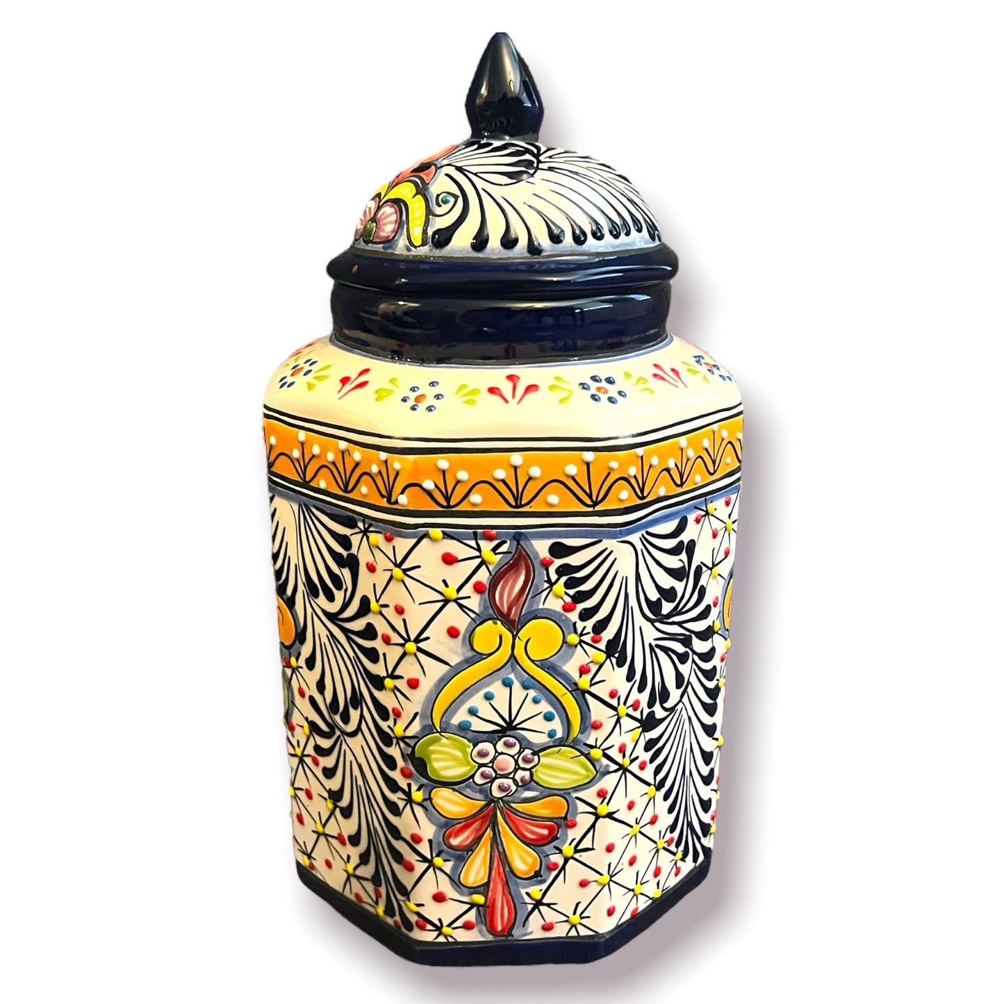 Set of 3 Talavera Canister Set | Handmade Mexican Pottery from Puebla