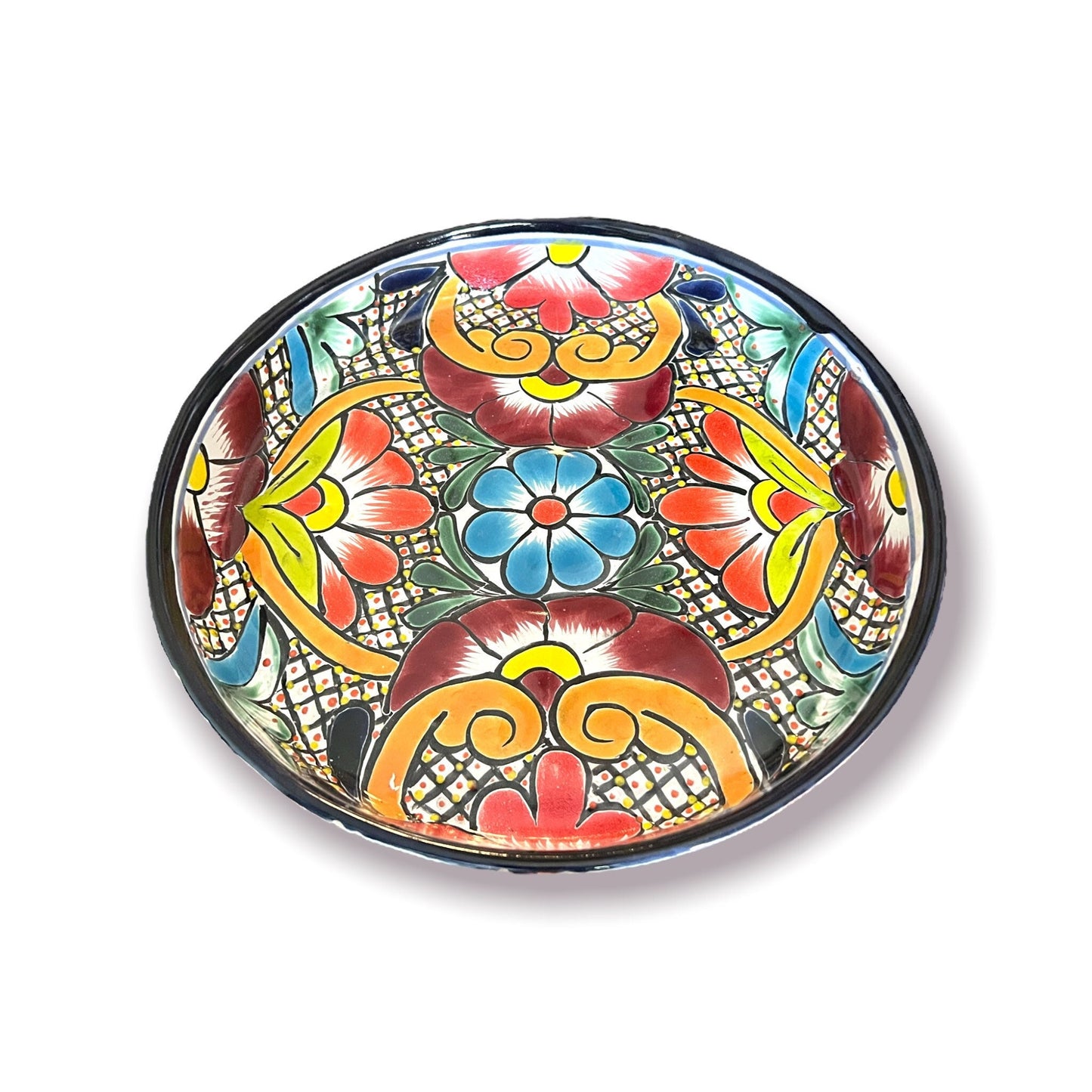 Mexican Handmade Talavera Sectional Appetizer Tray | Hand Painted Pottery