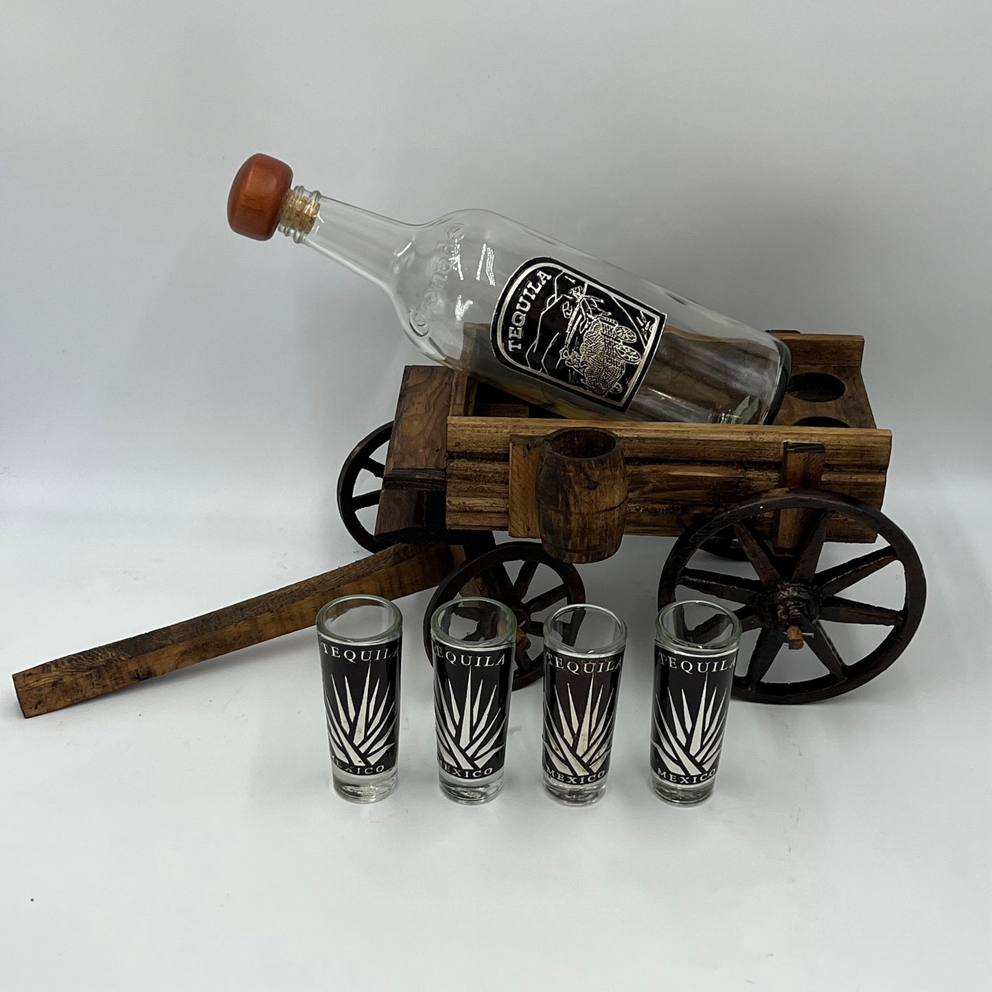 Handmade Mexican Shot Glass Set | Wooden Wagon Decanter