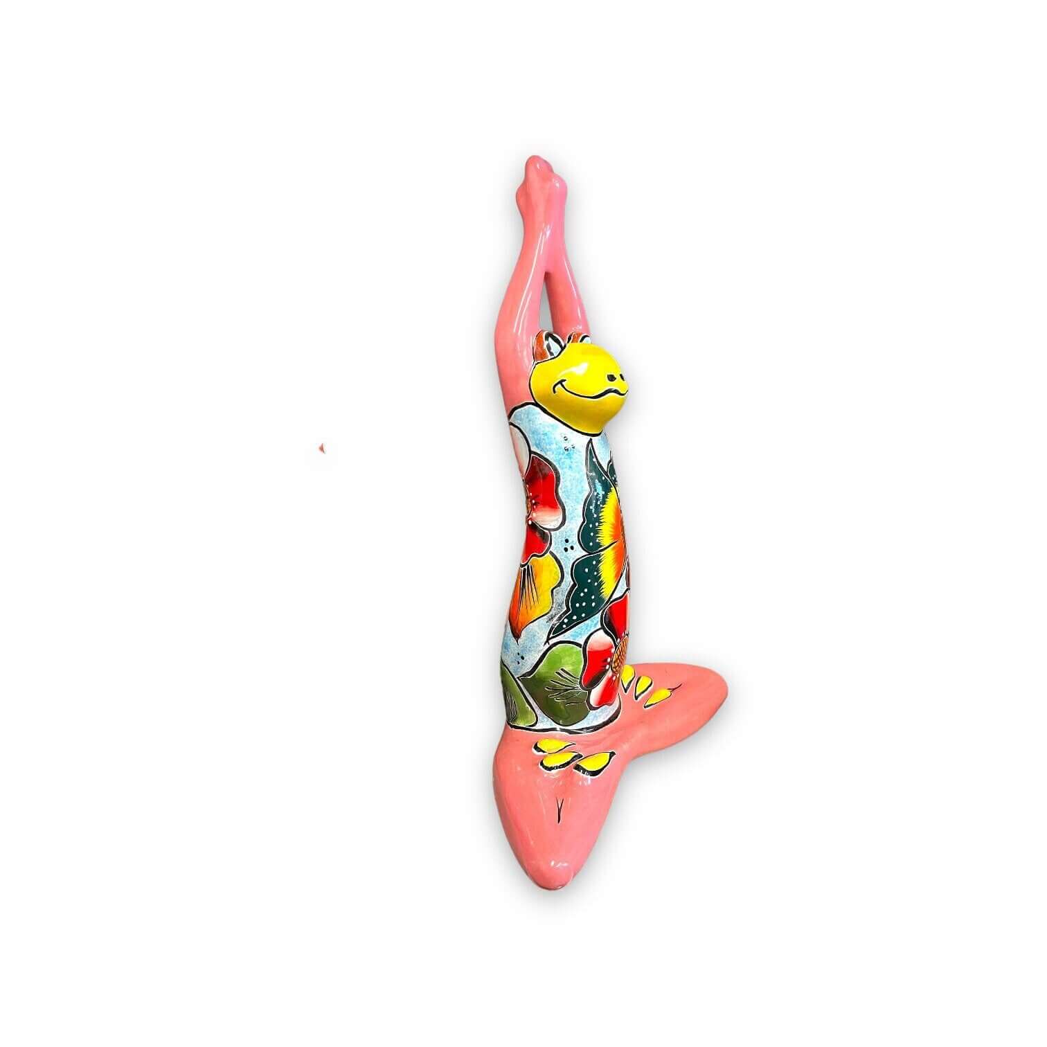 Hand Painted Talavera Frog Statue | Mexican Art