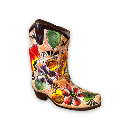 Mexican Boot Flower Pot | Hand Painted Talavera Planter (Extra Large)