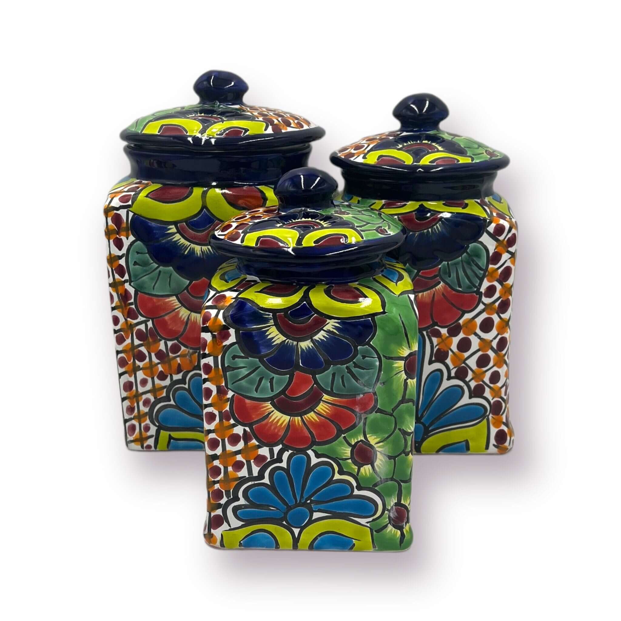 Mexican Talavera Canister Set | Hand-Painted Pottery