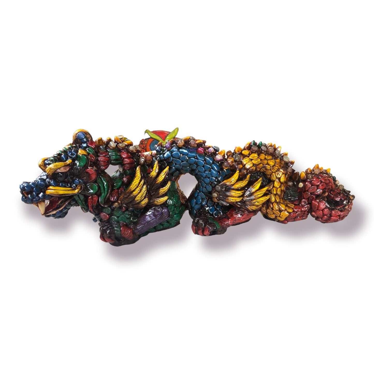 Handmade Aztec Dragon Statue | Cultural Art (Medium Size)