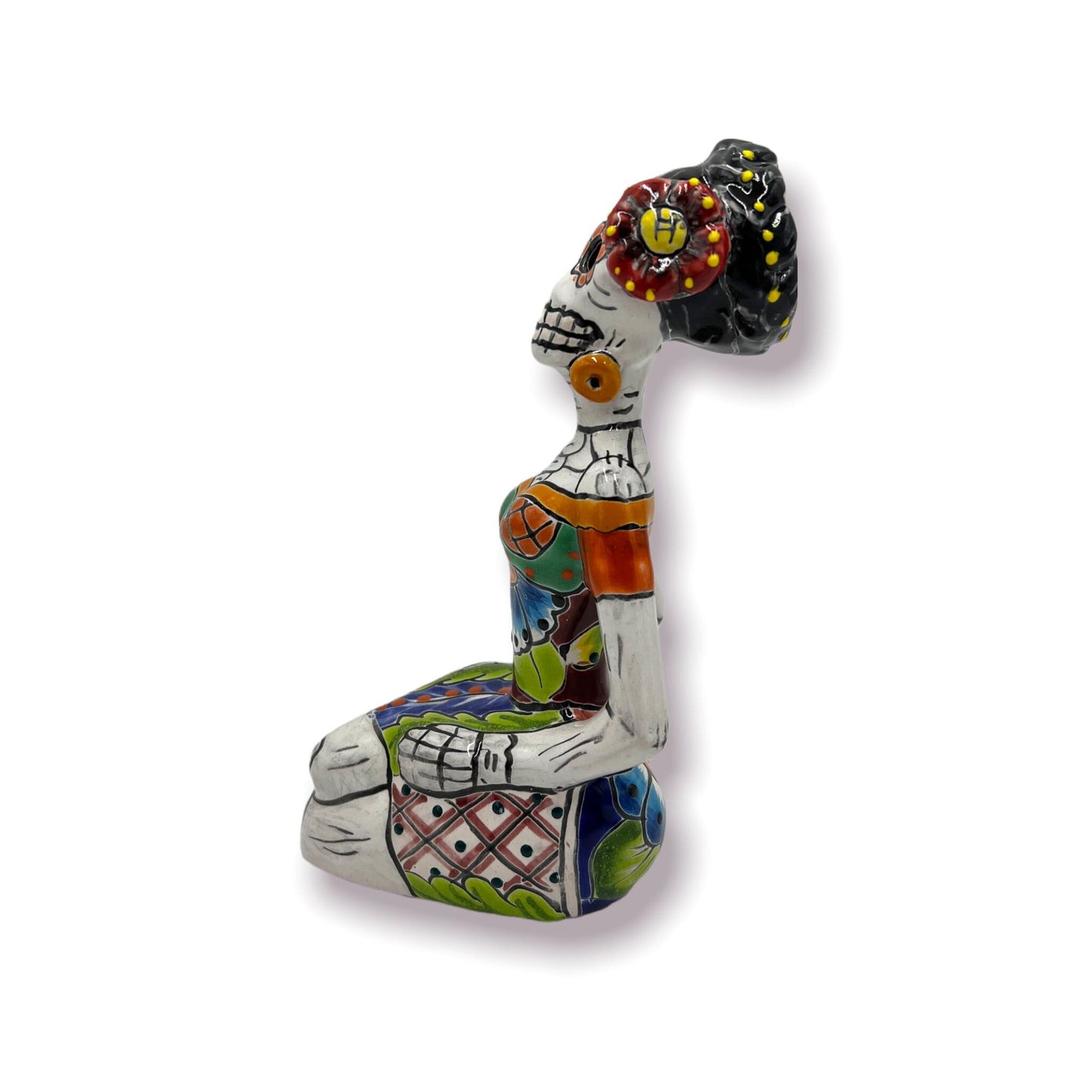 Colorful Mexican Handmade Día de los Muertos Statue | Day of the Dead Figurine