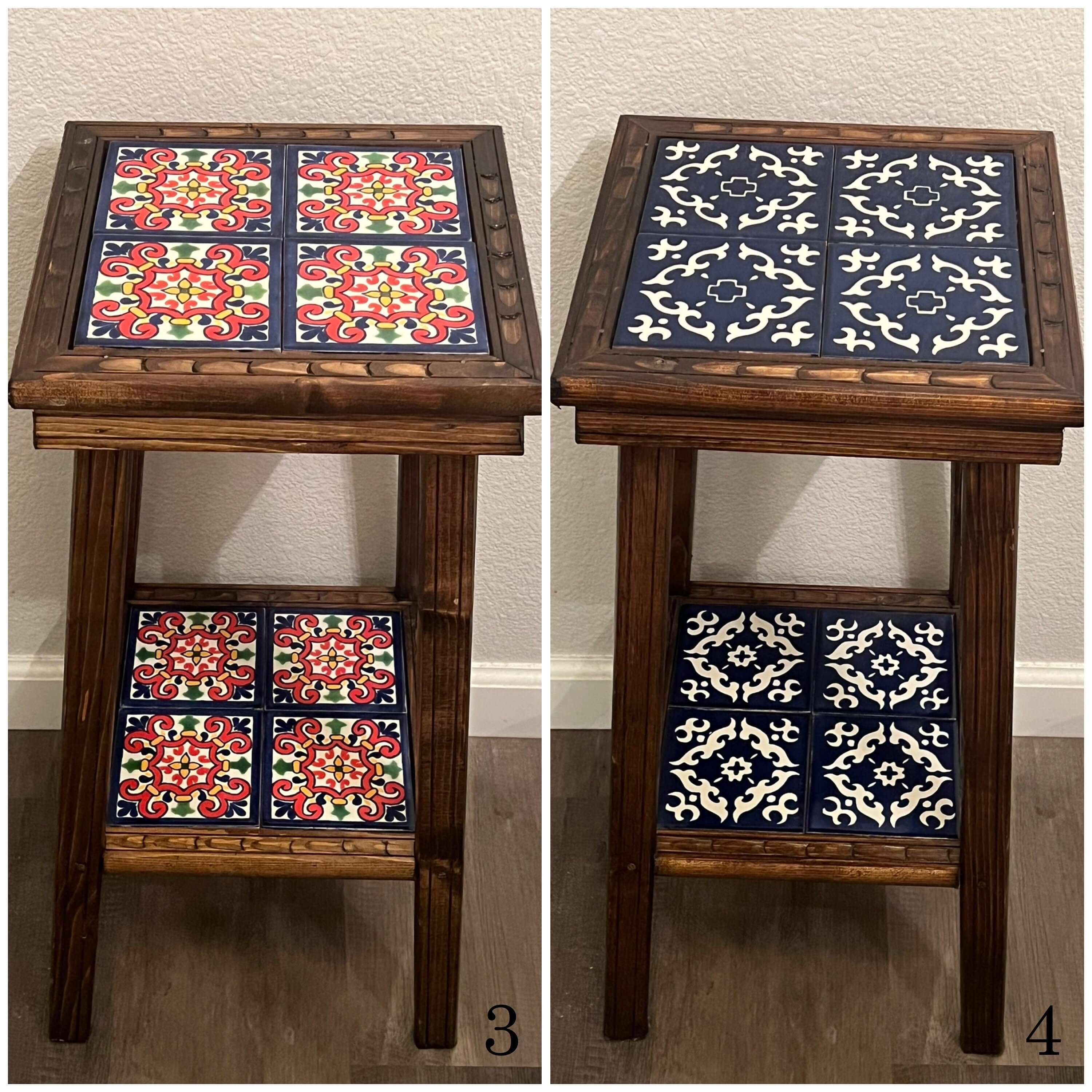 Handmade Mexican End Table - Talavera Charm