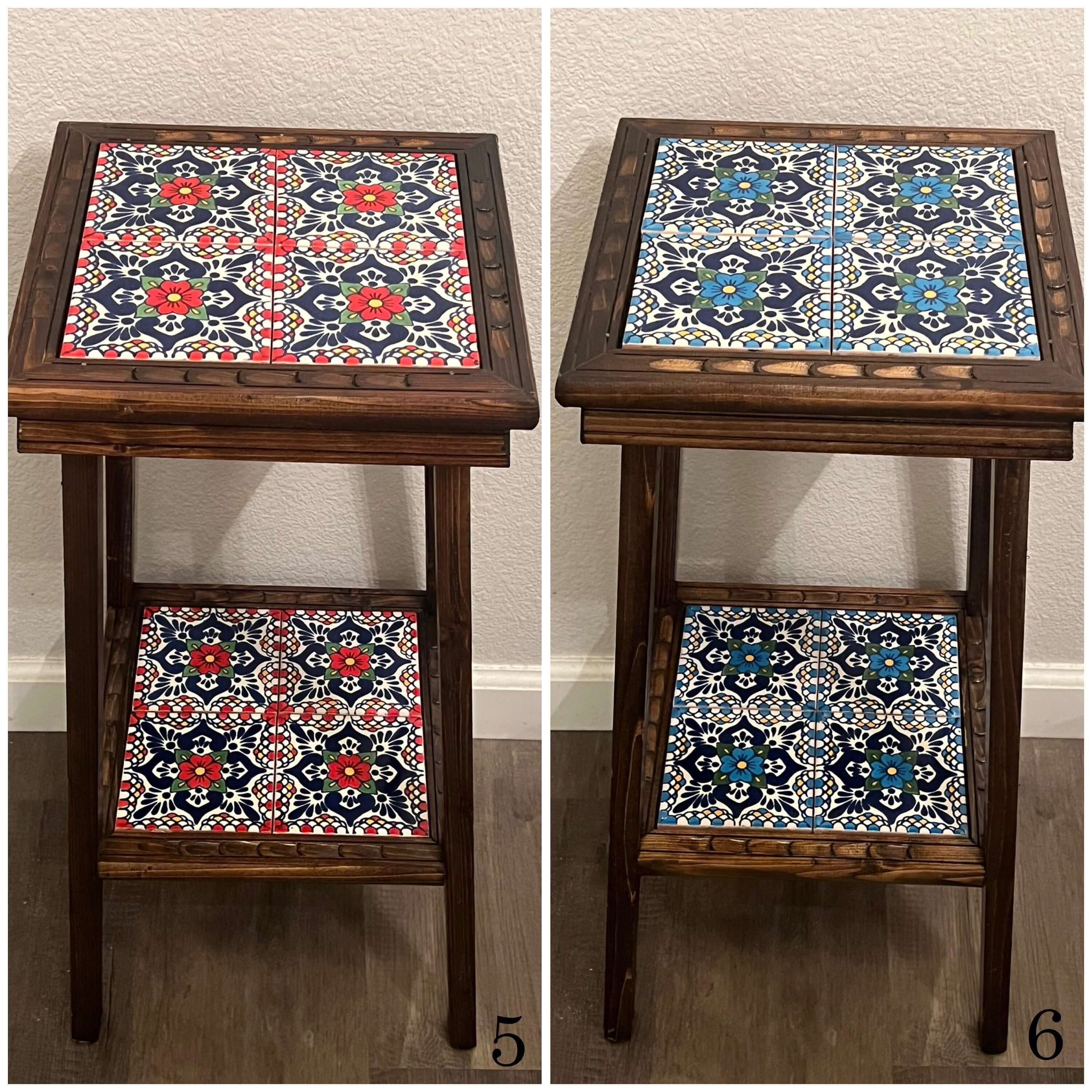 Handmade Mexican End Table - Talavera Charm