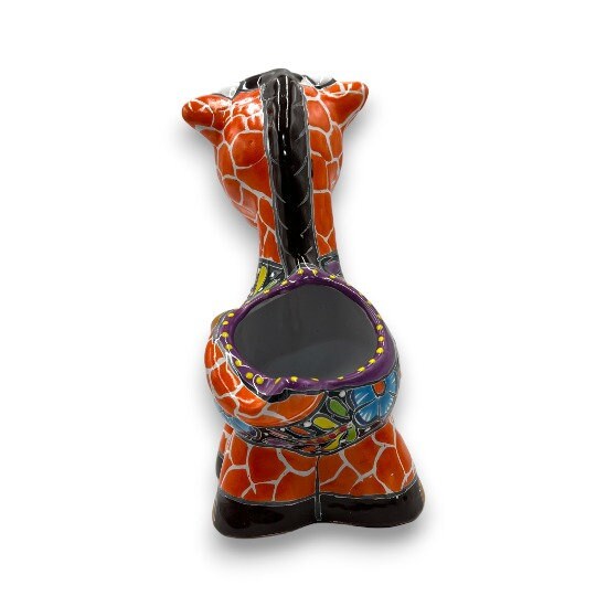 Talavera Giraffe Planter | Small Hand-Painted Succulent Statue