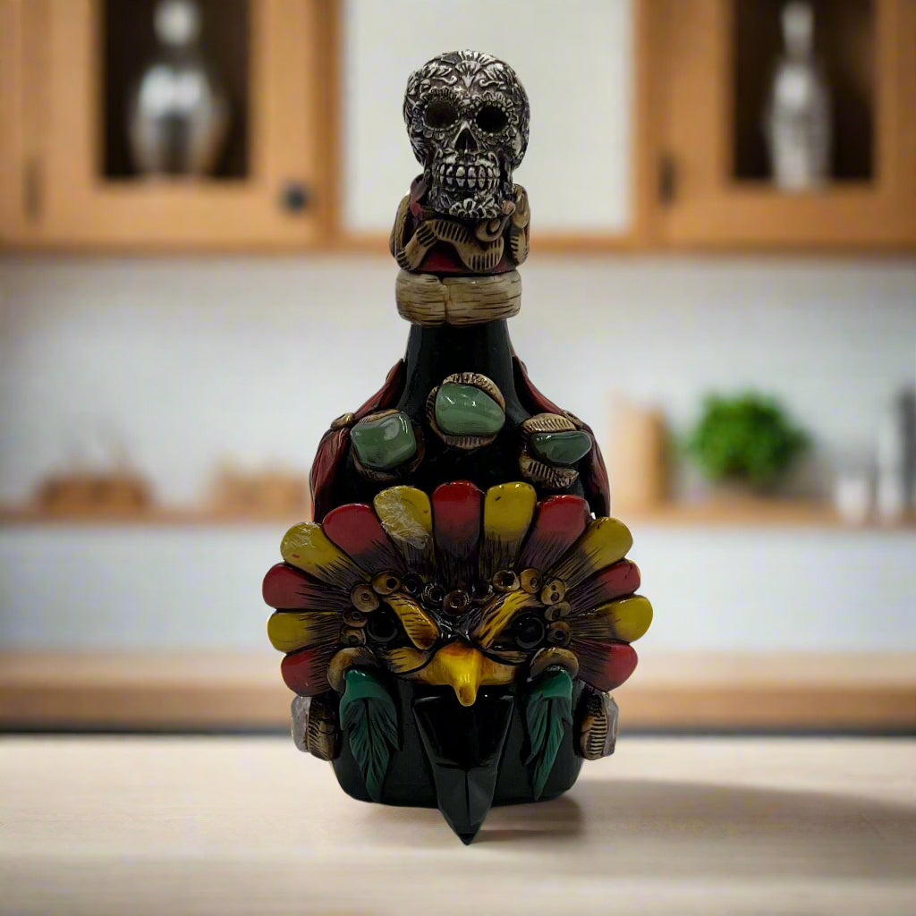 Artisan-Made Mexican Flask | Aztec Decanter