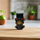 Handcrafted Mexican Shot Glass | Aztec Warrior Design - handcrafted Aztec warrior skull shot glass from Guanajuato, Mexico