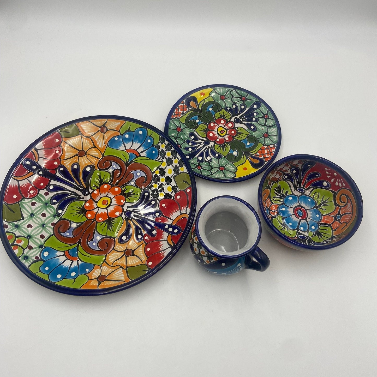 34-Piece Talavera Dinnerware Set (Seats 8) | Vibrant and Unique Mexican Tableware