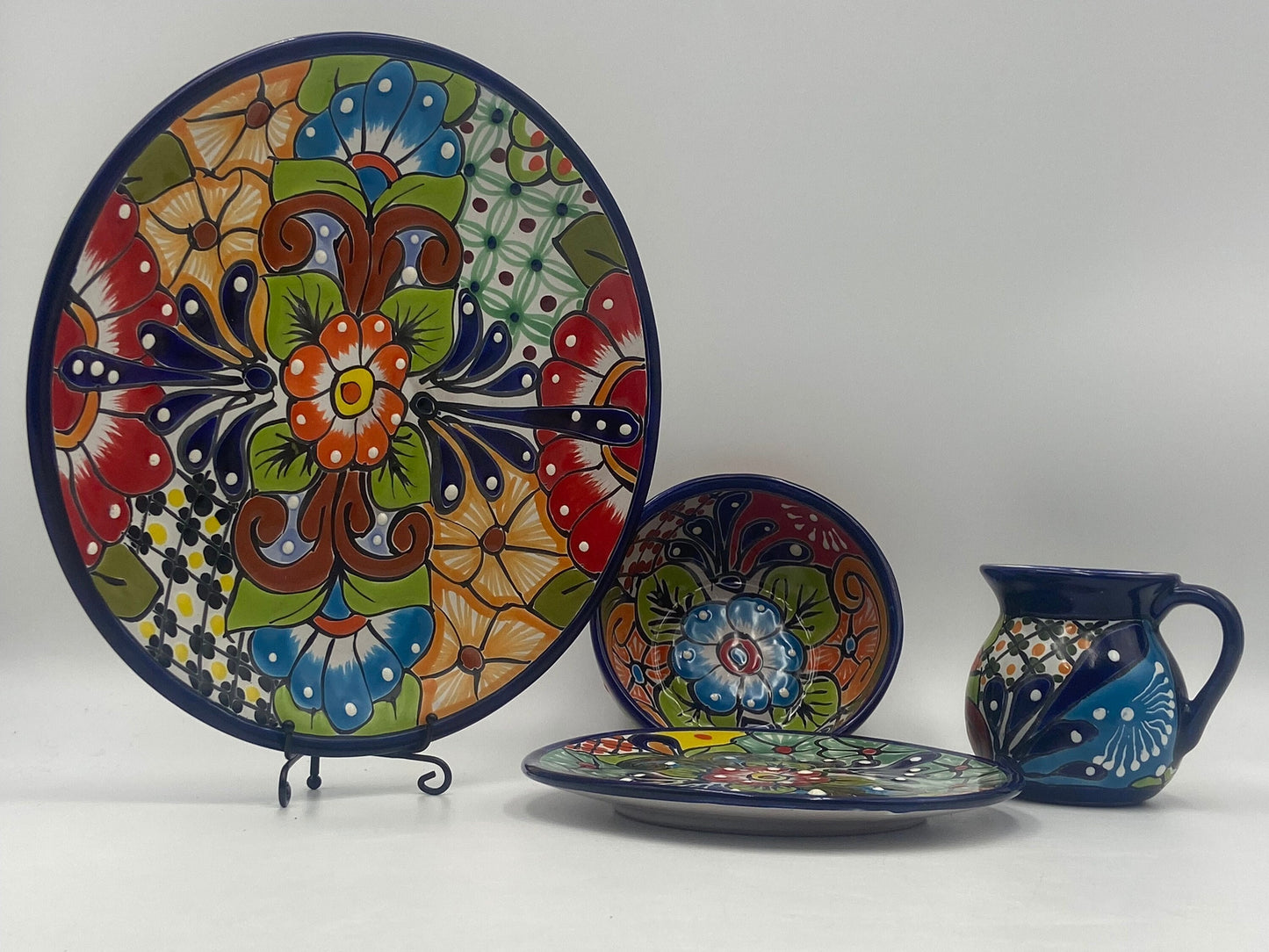 34-Piece Talavera Dinnerware Set (Seats 8) | Vibrant and Unique Mexican Tableware