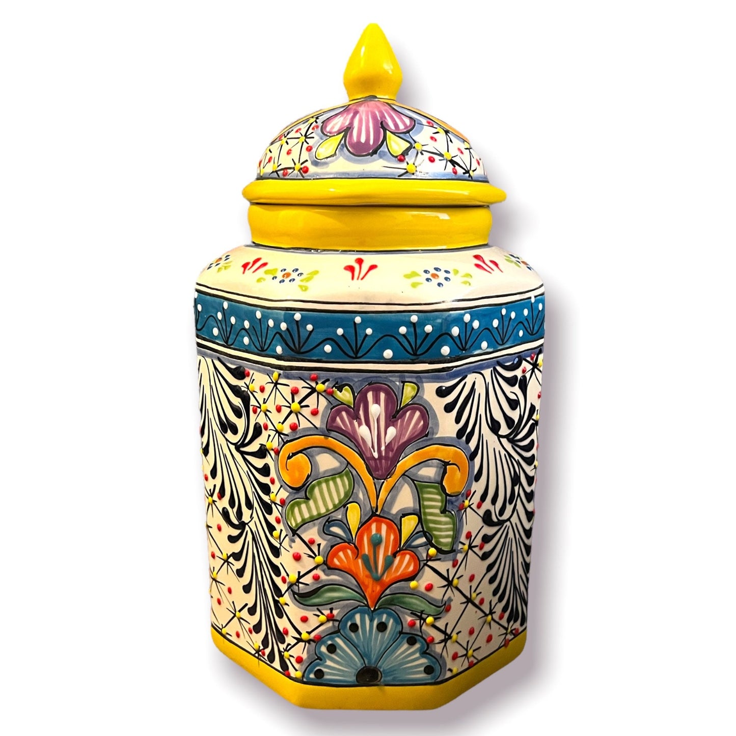 Set of 3 Talavera Canister Set | Handmade Mexican Pottery from Puebla