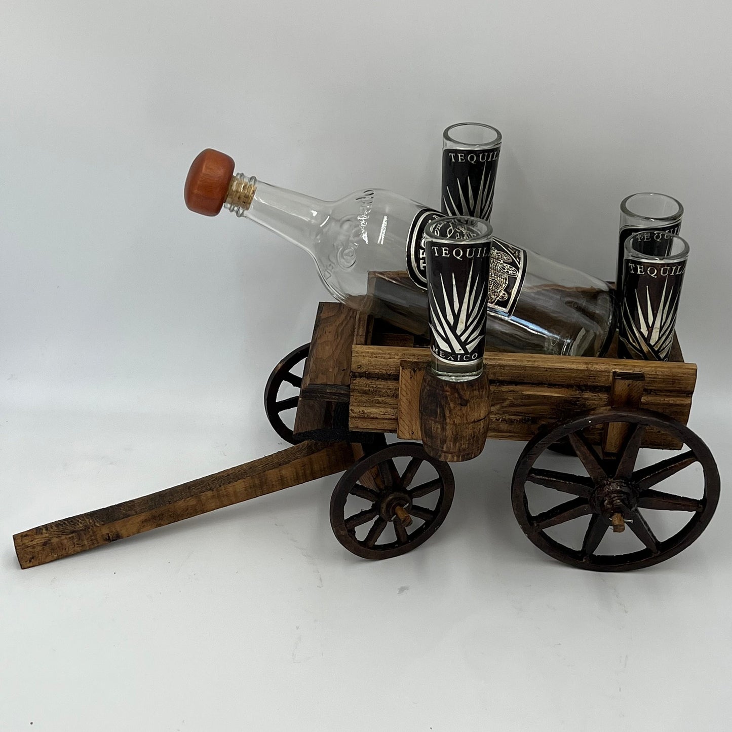 Handmade Mexican Shot Glass Set | Wooden Wagon Decanter