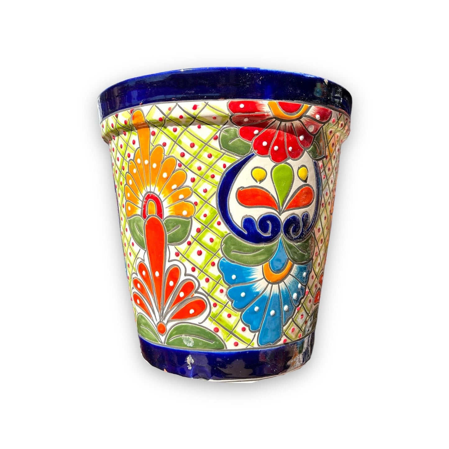 Mexican Handmade Flower Pot | Hand Painted Talavera Planter (Extra Large)