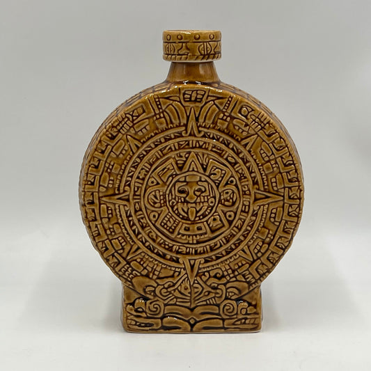 Authentic Mexican Handmade Shot Glass and Tequila Set | Aztec Calendar Decanter
