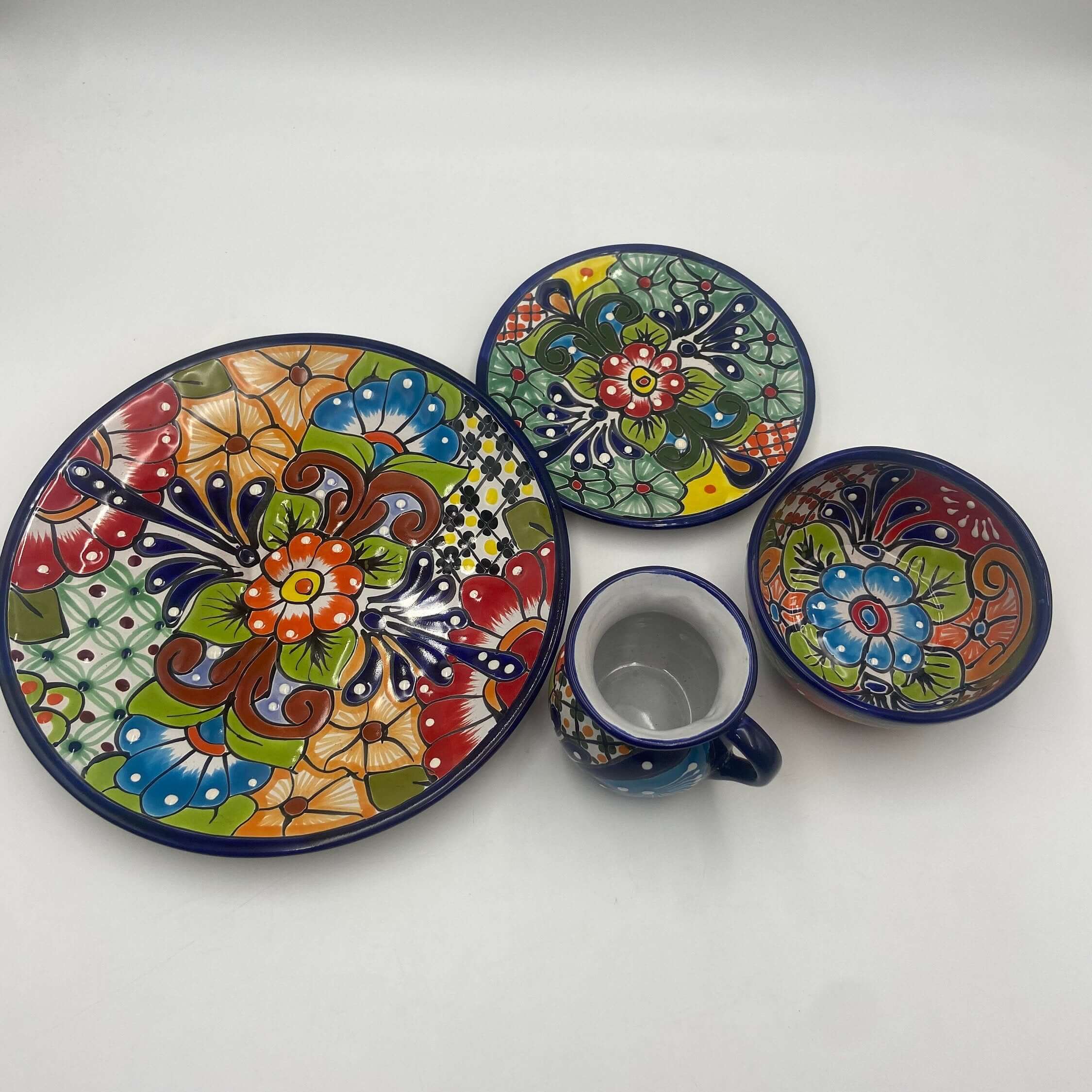 16-Piece Mexican Talavera Dinnerware Set | Handmade