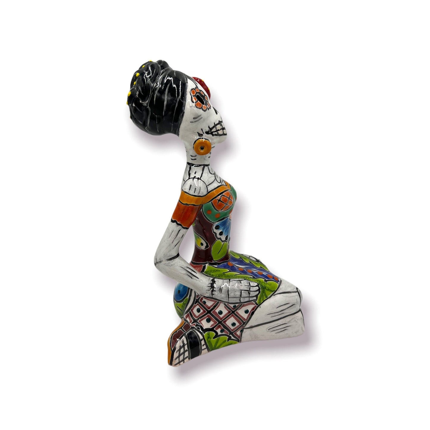 Colorful Mexican Handmade Día de los Muertos Statue | Day of the Dead Figurine