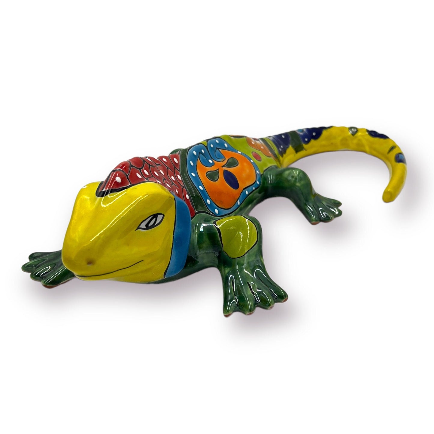 Hand-Painted XL Iguana | Authentic Mexican Talavera Art (24"x14")