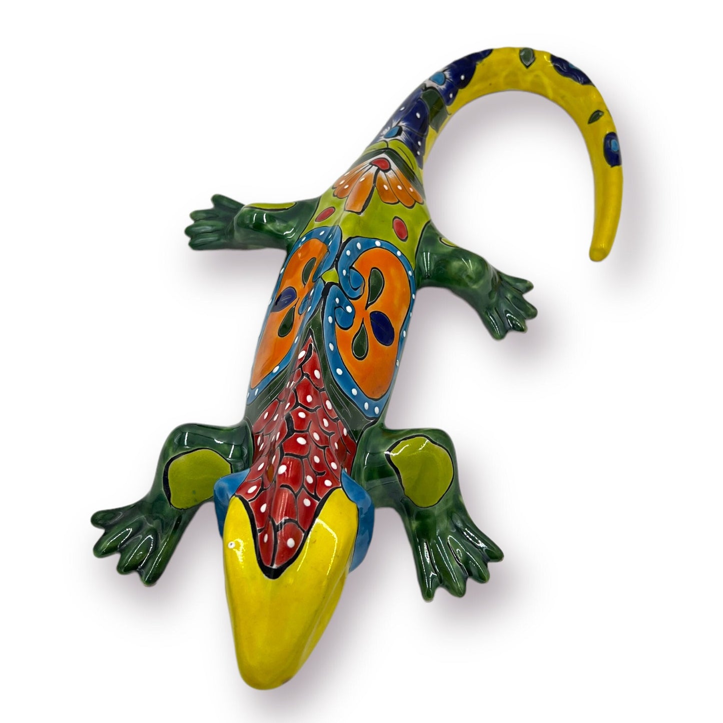 Hand-Painted XL Iguana | Authentic Mexican Talavera Art (24"x14")