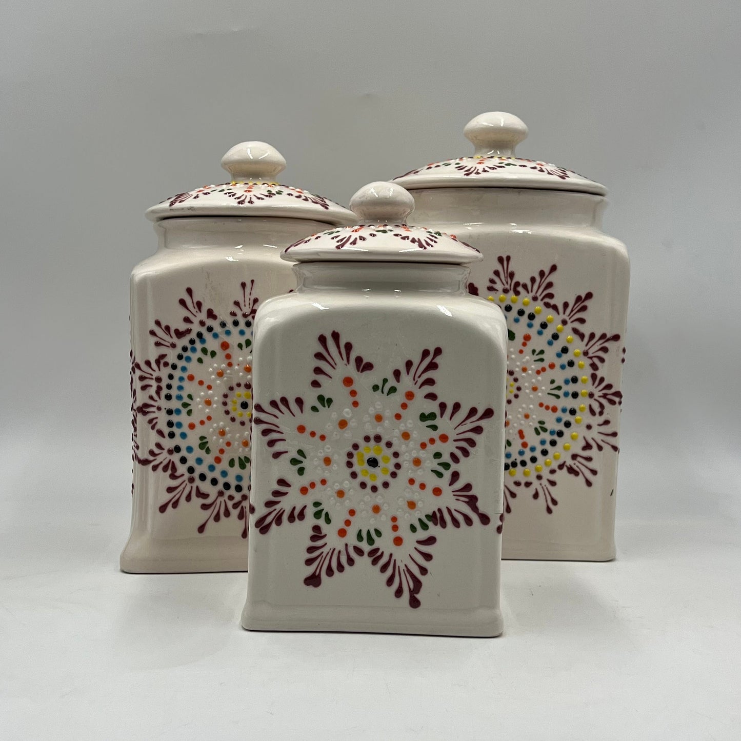 Mexican Handmade Talavera Canister Set | Puebla Mexican Pottery