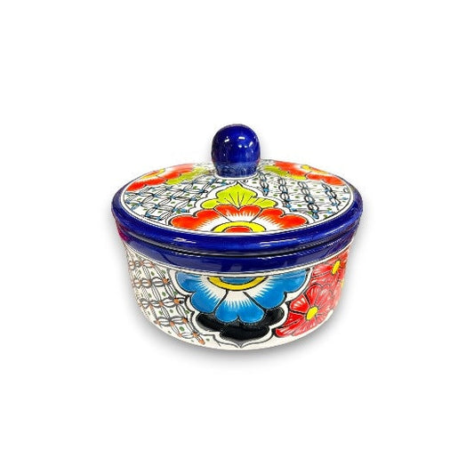 Colorful Talavera Tortilla Warmer | Handcrafted Mexican Pottery from Puebla