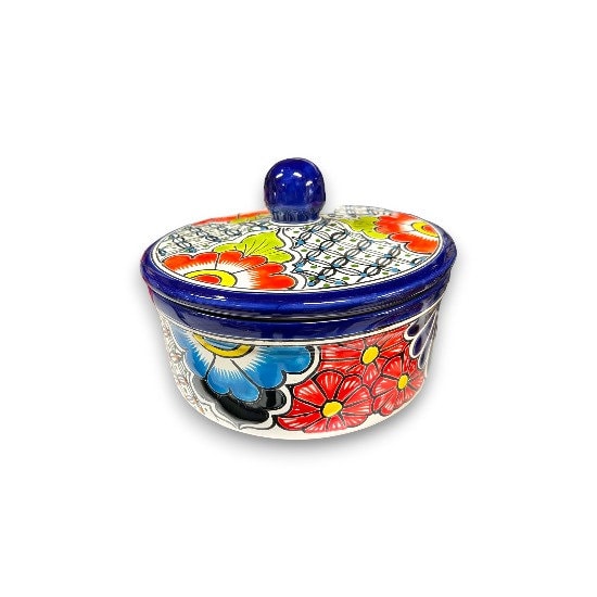 Colorful Talavera Tortilla Warmer | Handcrafted Mexican Pottery from Puebla