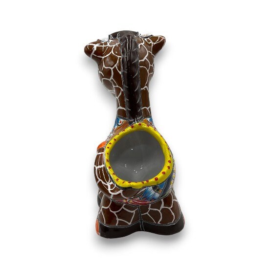 Talavera Giraffe Planter | Small Hand-Painted Succulent Statue