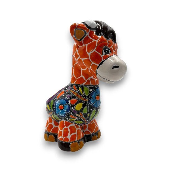 Talavera Giraffe Planter | Small Hand-Painted Succulent Statue