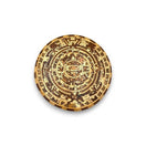 Handcrafted Mexican Aztec Warrior Calendar | Unique Artwork with 11 Wood Types handcrafted circular Aztec warrior calendar made from 11 wood types