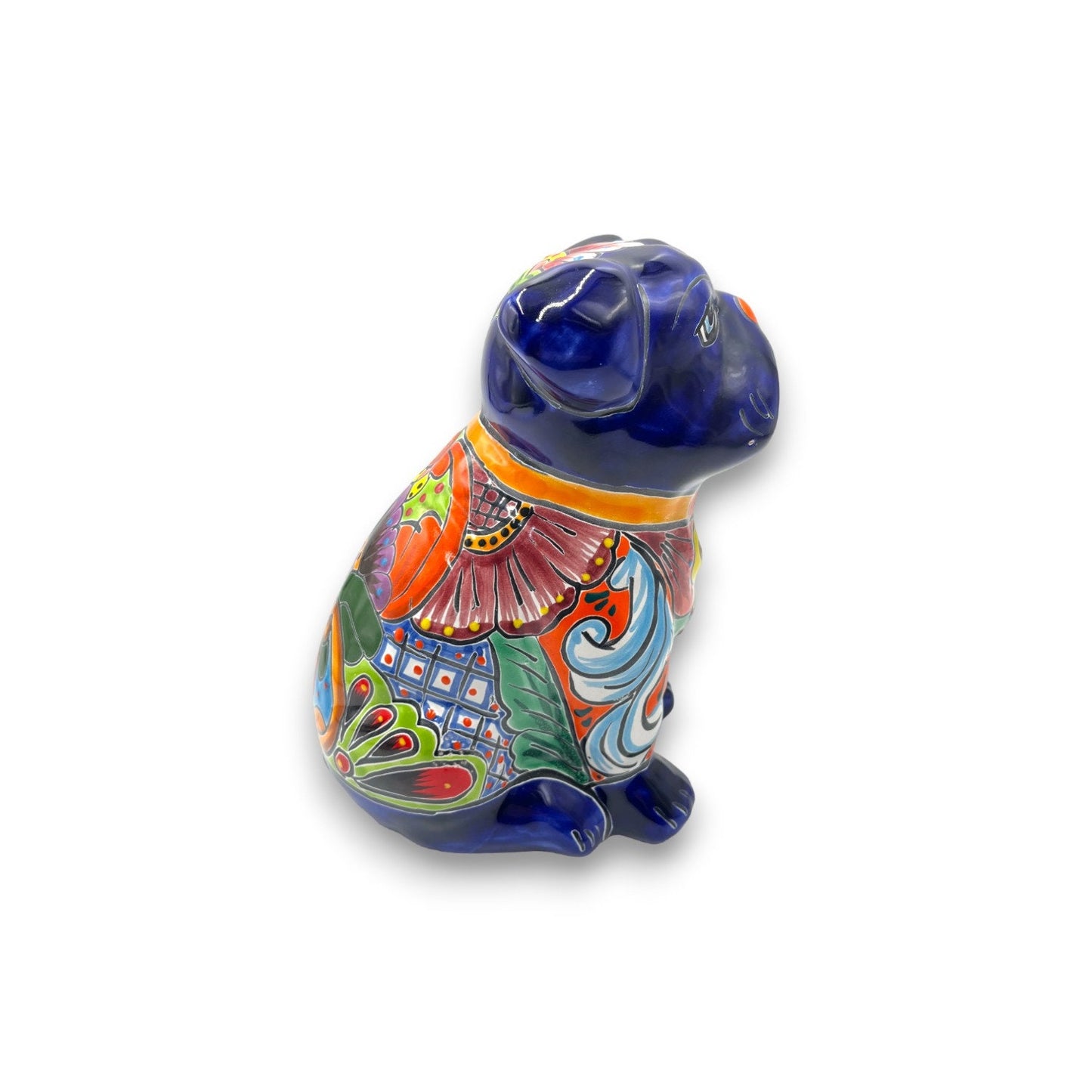 Handmade Talavera Dog Statue | Hand Painted Animal Artwork (Medium)