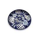 Handmade Talavera Appetizer Tray | Blue and White Sectional Platter hand-painted floral ceramic tray from Guanajuato, kiln-fired lead-free glaze
