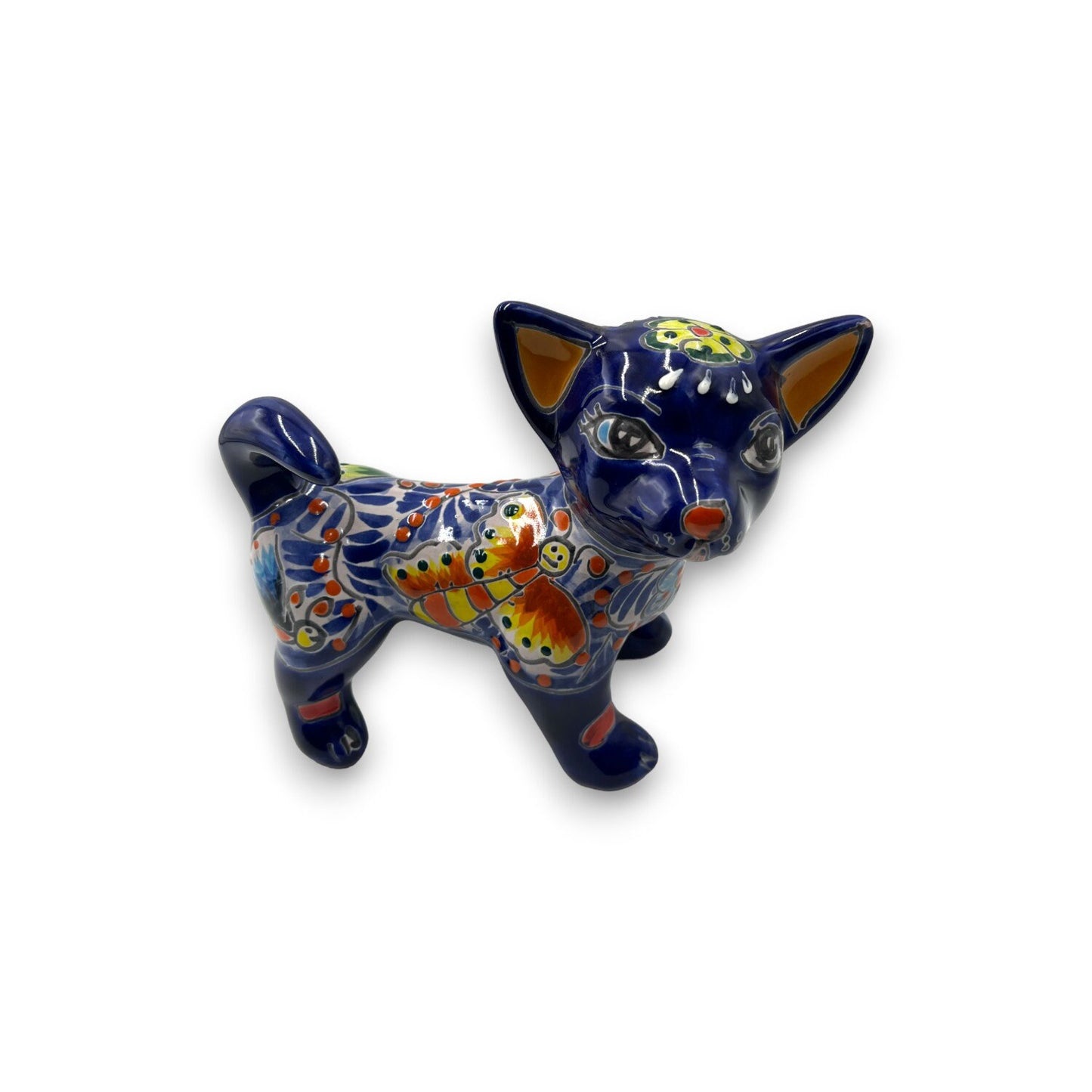 Handmade Talavera Dog Statue | Hand Painted Animal Artwork (Medium)