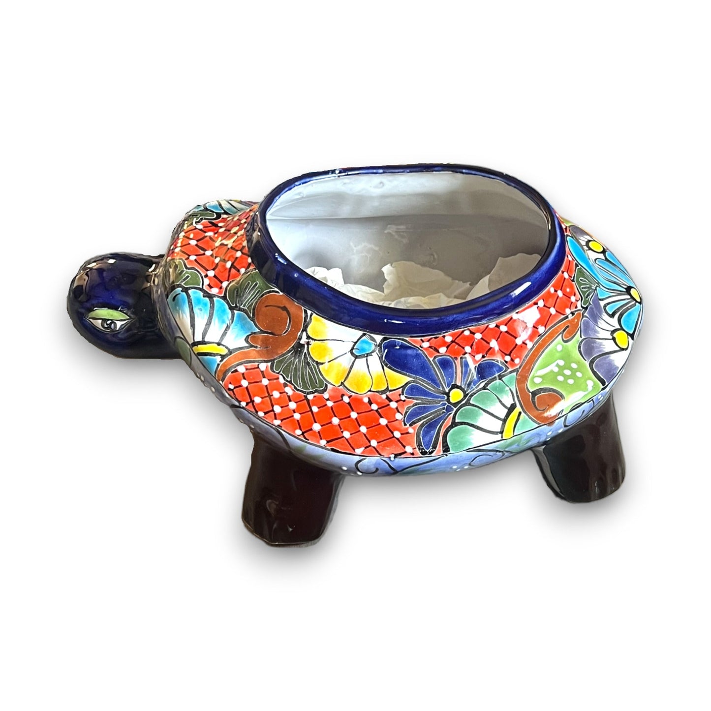 Extra Large Talavera Turtle Planter | Hand-Painted Mexican Pottery