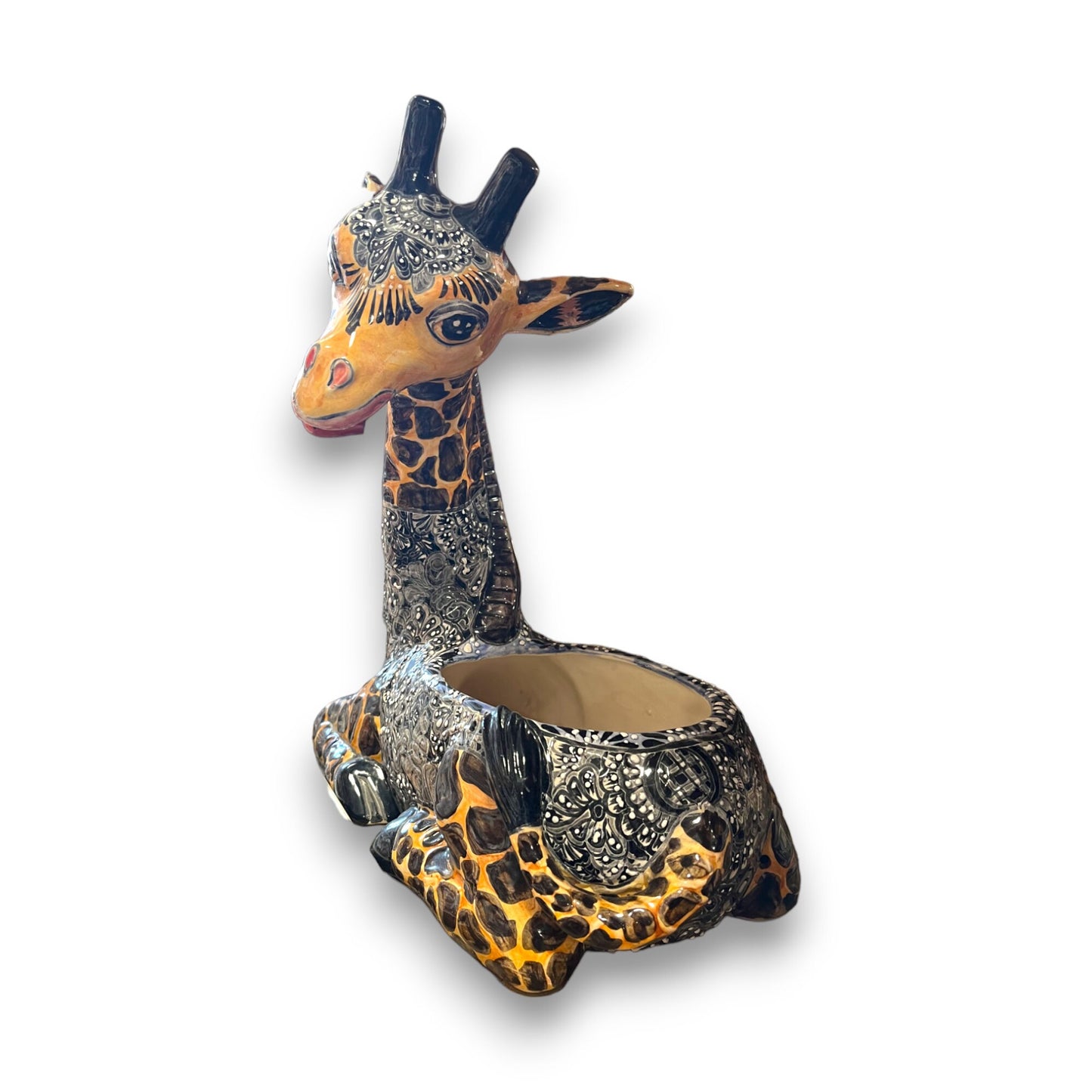 Talavera Giraffe Statue | Hand-Painted Talavera Giraffe