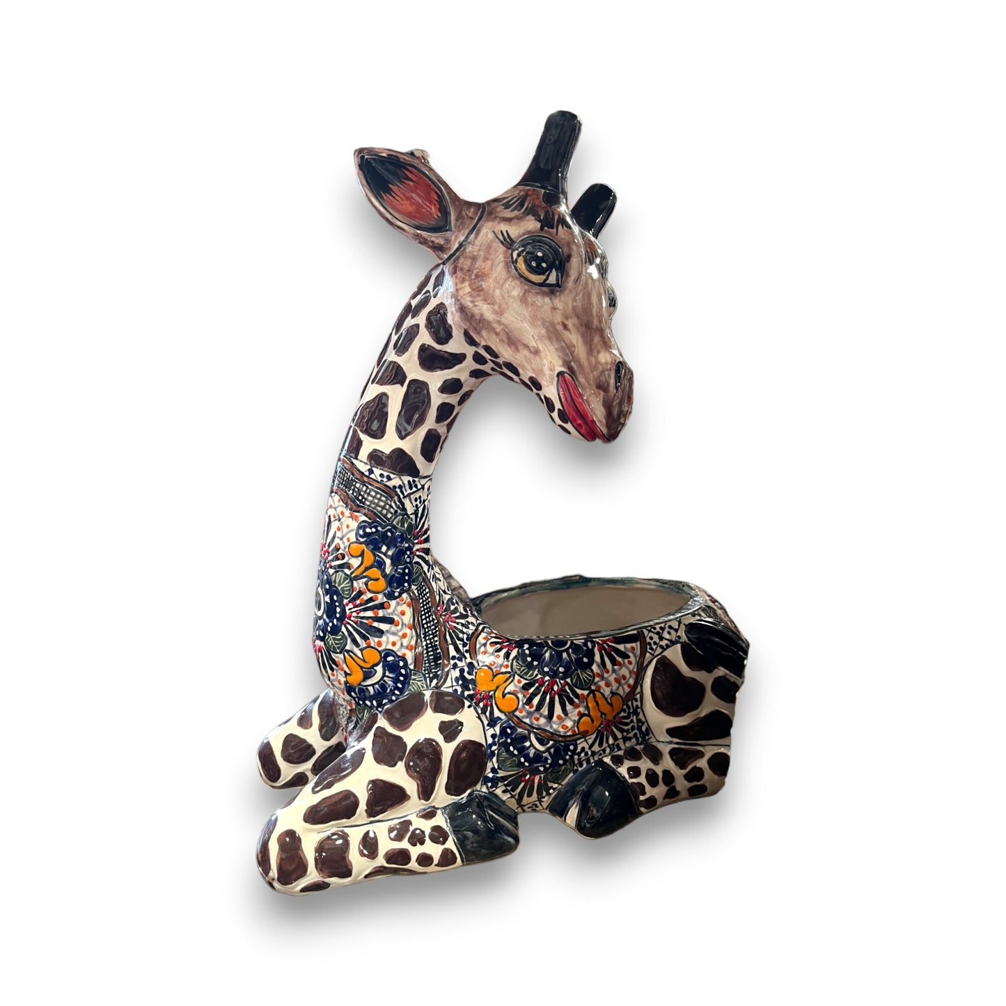 Talavera Giraffe Statue | Hand-Painted Talavera Giraffe