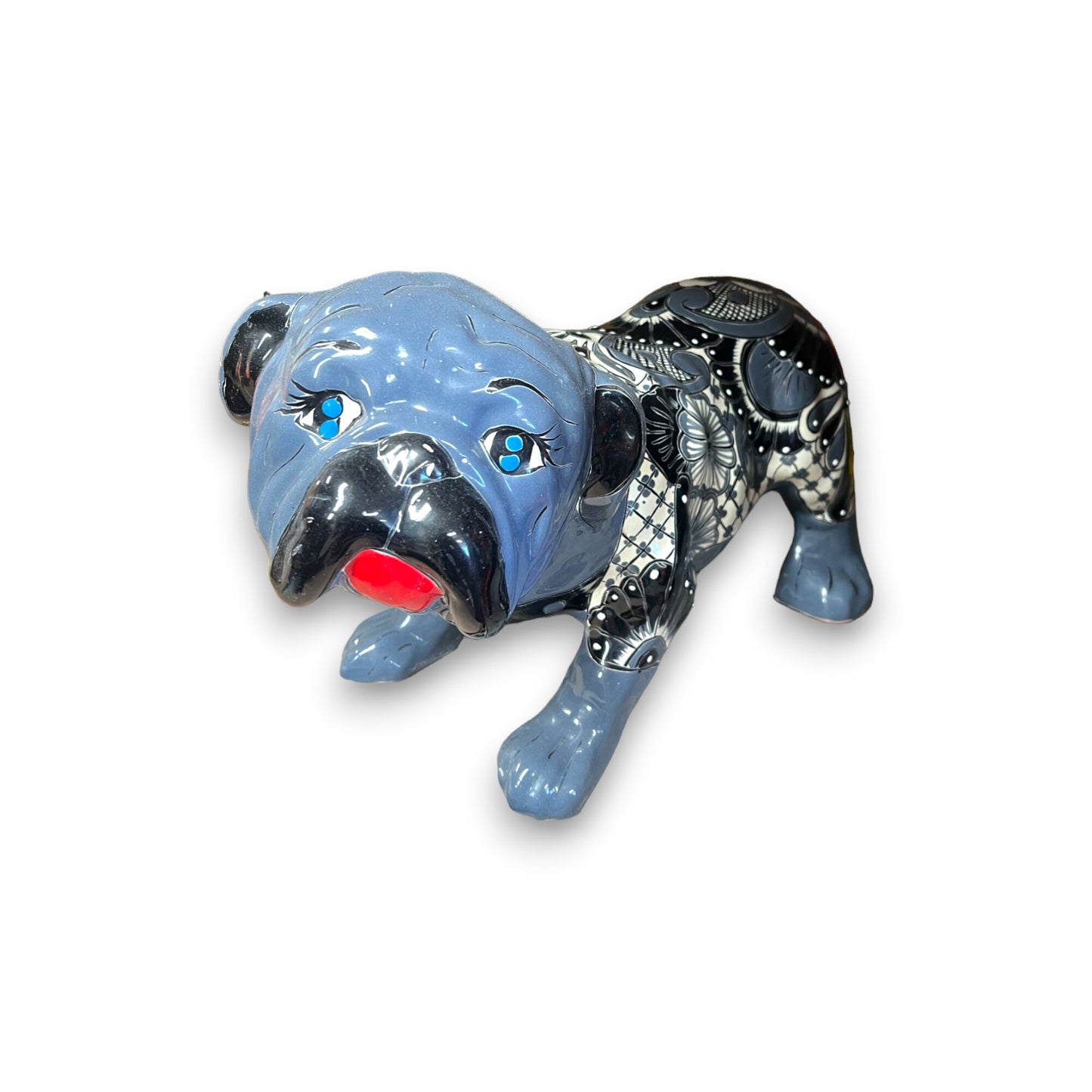 Handmade Talavera Dog Statue | Colorful Hand-Painted Medium Animal Artwork