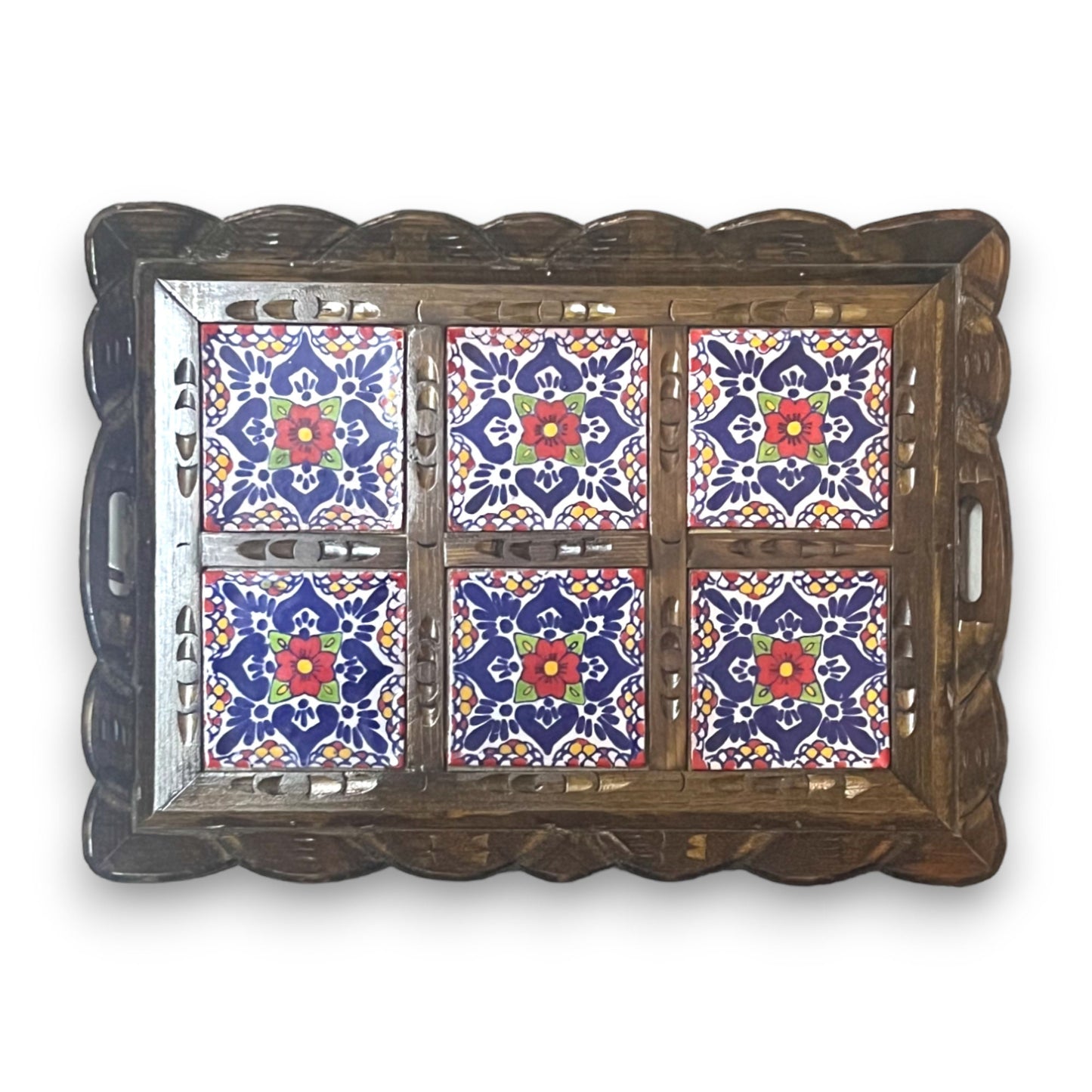 Talavera Tile Serving Tray | Handmade Mexican Tray (Medium)