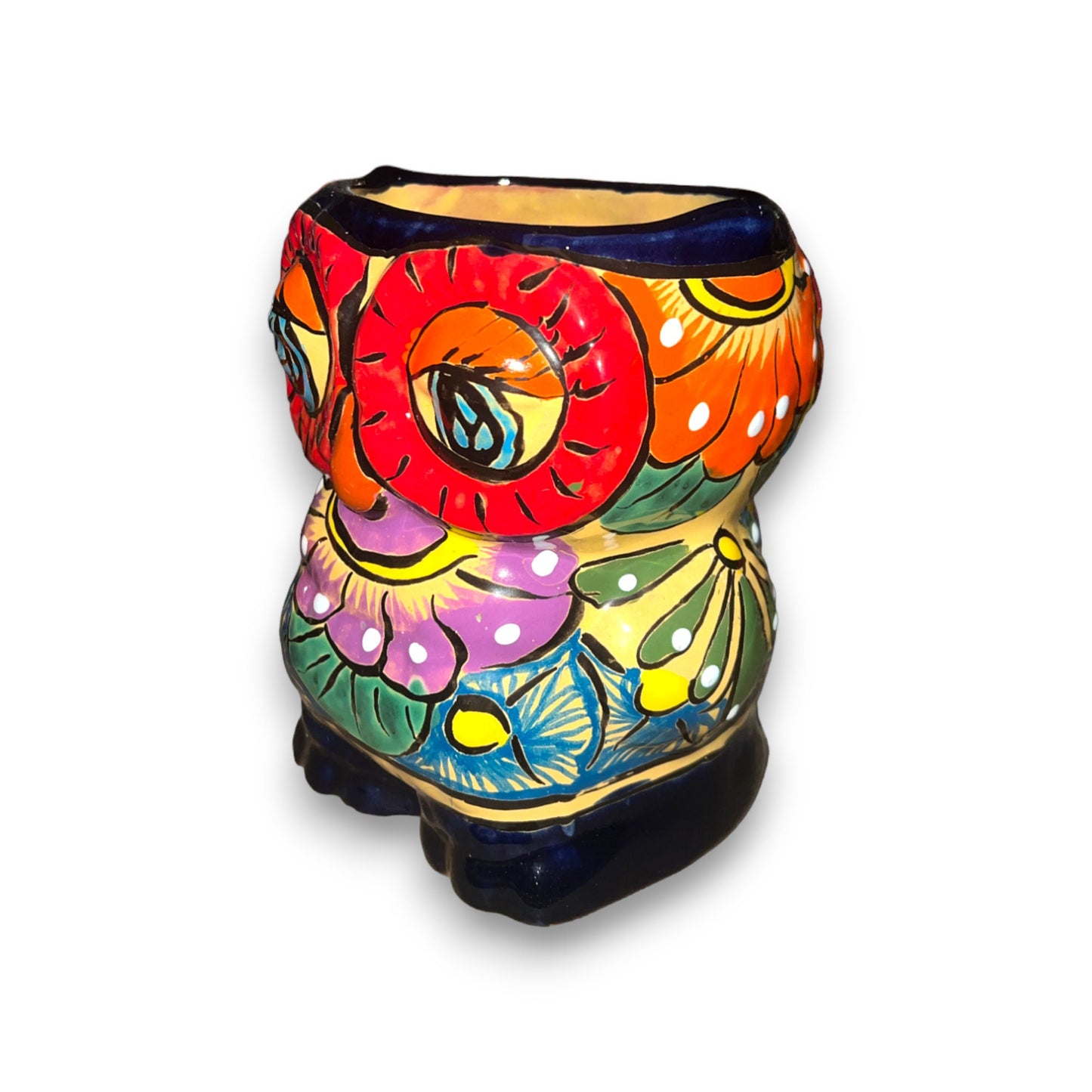 Talavera Owl Planter | Colorful Hand-Painted Mexican Art