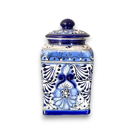 Handmade Blue Canister Set | Colorful Mexican Talavera Pottery