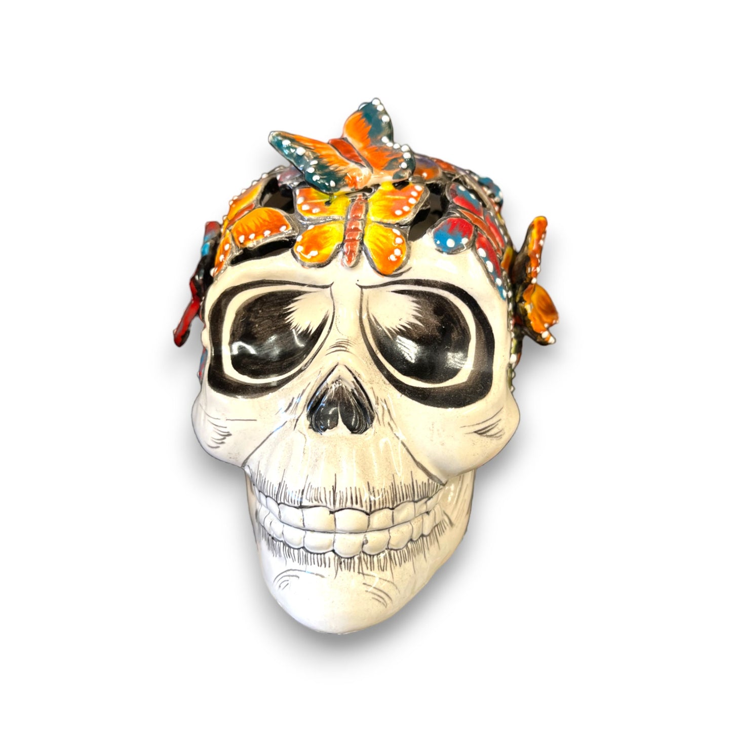Mexican Handmade Skull Statue | Intriguing and Spooky Home Decor