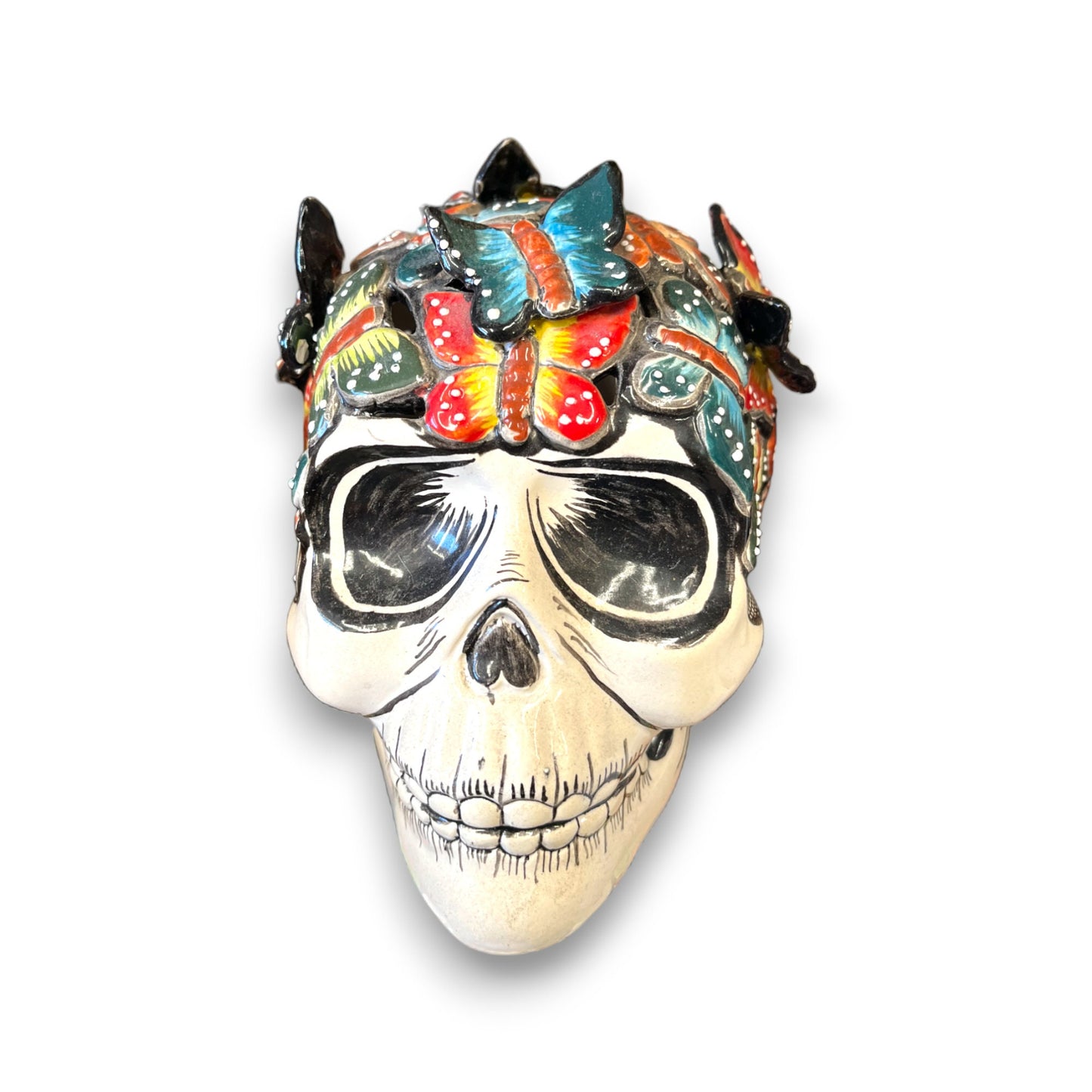 Mexican Handmade Skull Statue | Intriguing and Spooky Home Decor
