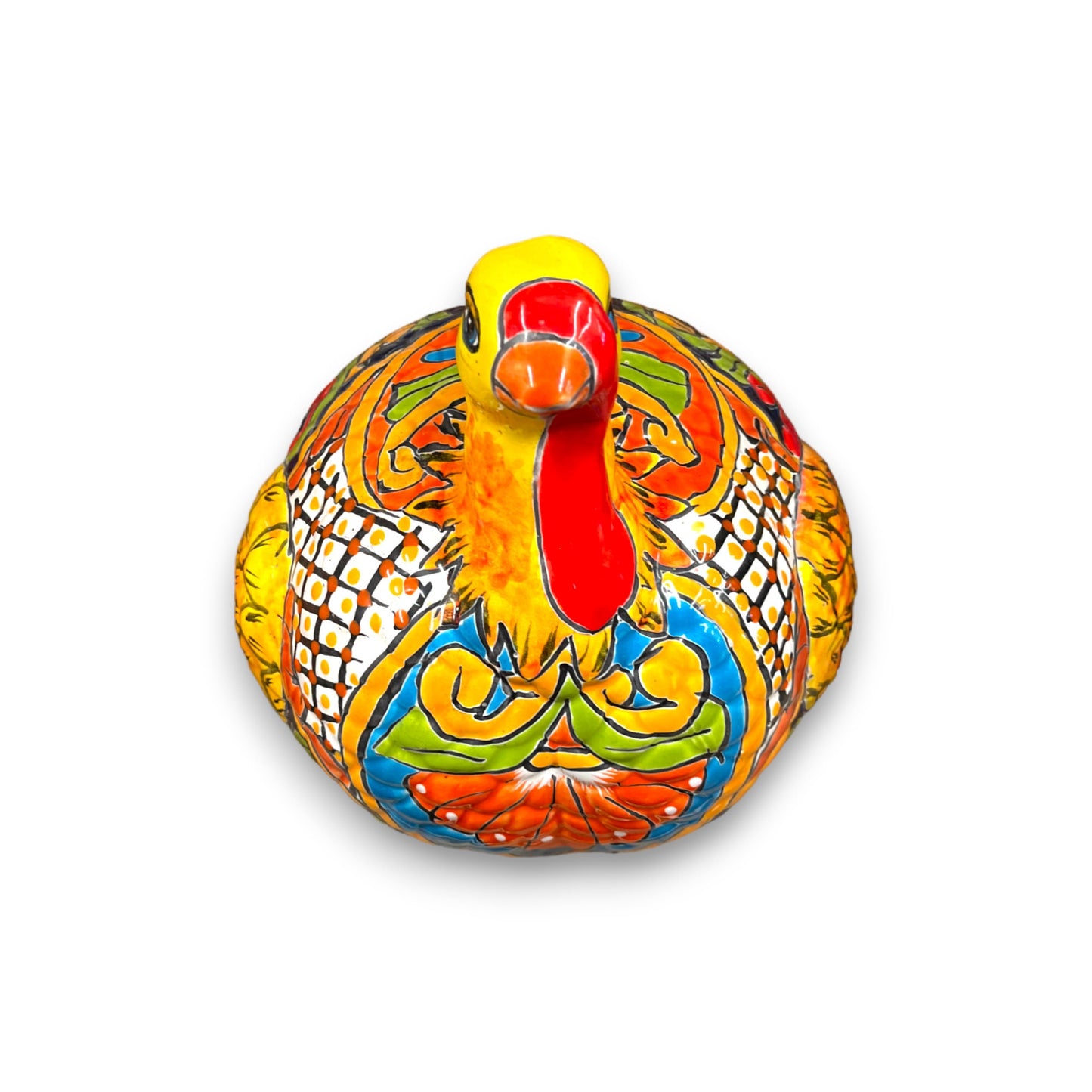 Handmade Talavera Turkey Statue | Vibrant Mexican Cultural Art (Large)