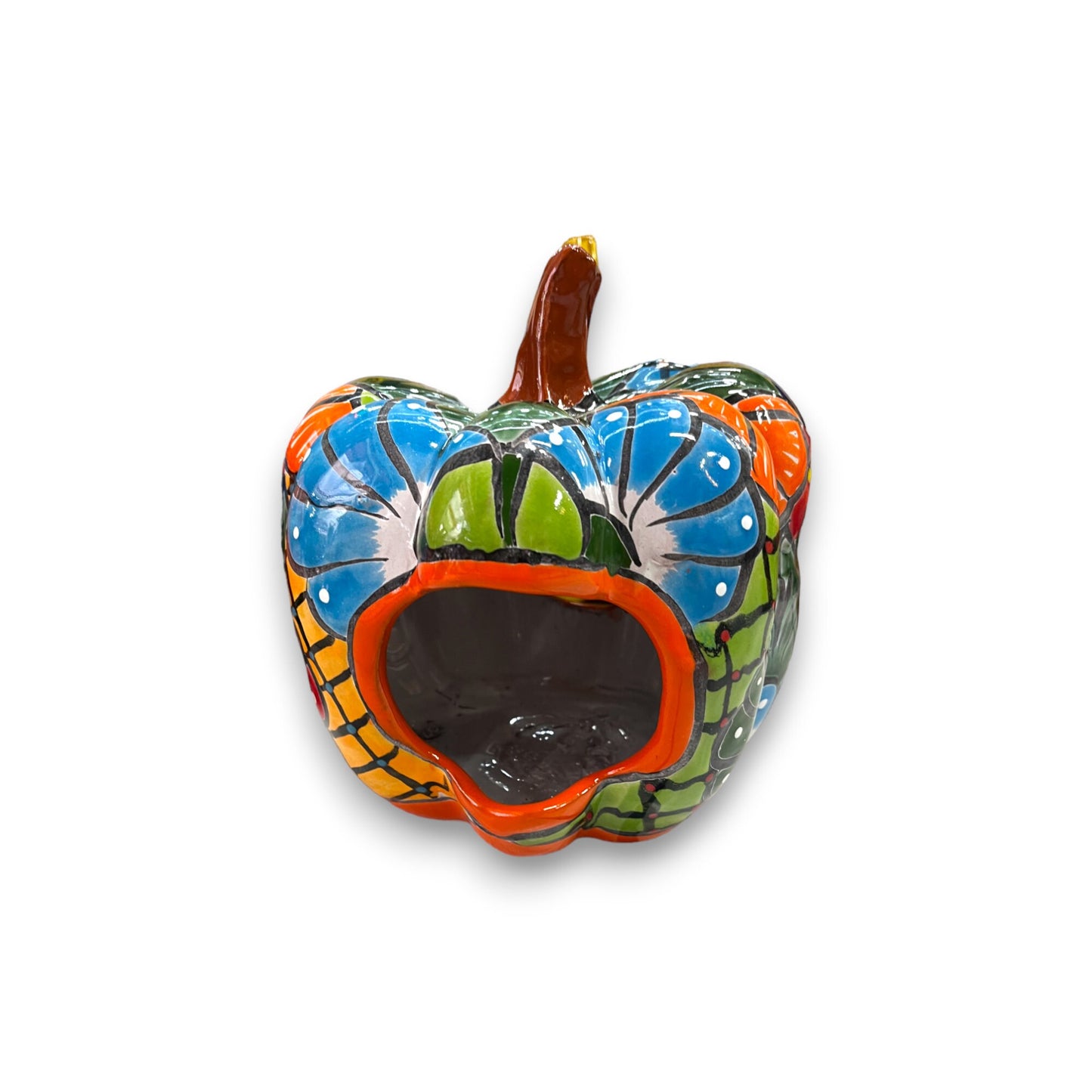 Handcrafted Mexican Jack-o'-Lantern Art | Talavera Pumpkin (10" Diameter)