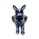 Large Talavera Donkey Planter | Blue and White Ceramic Burro Pot - handcrafted blue and white Talavera ceramic donkey planter
