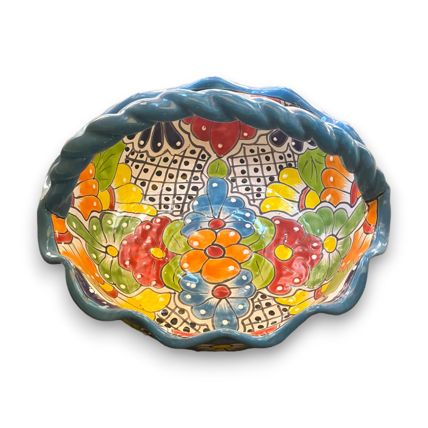 Talavera Fruit Basket | Colorful Hand-Painted Centerpiece