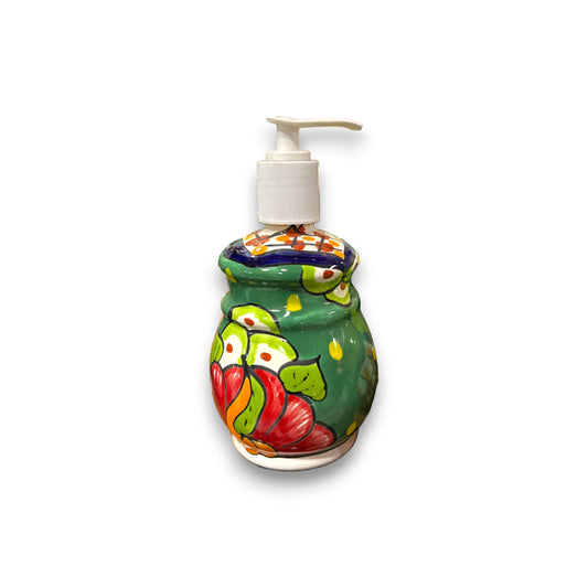 Mexican Talavera Soap Dispenser | Colorful Ceramic Bathroom Decor